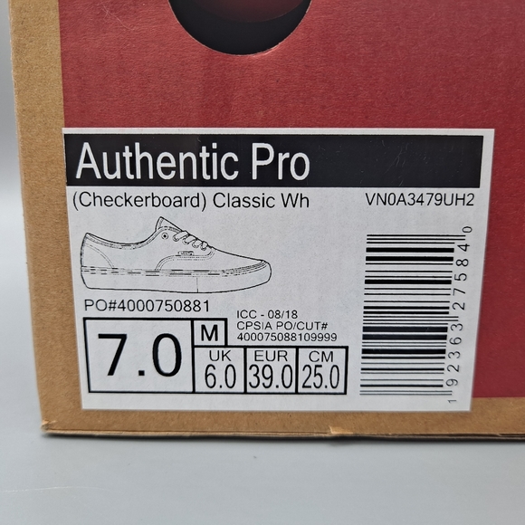 New Vans Authentic Pro Checkerboard Indigo Blue Classic White Men 7= Women's 8.5 - Picture 11 of 11